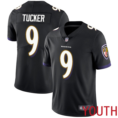 Baltimore Ravens Limited Black Youth Justin Tucker Alternate Jersey NFL Football #9 Vapor Untouchable->youth nfl jersey->Youth Jersey